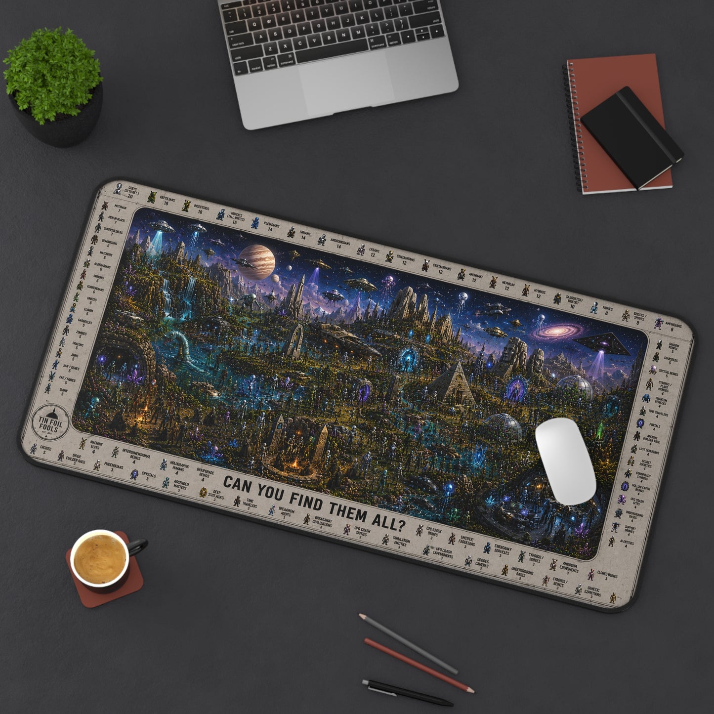 Alien Species Search & Find Desk Mat (16" x "32")