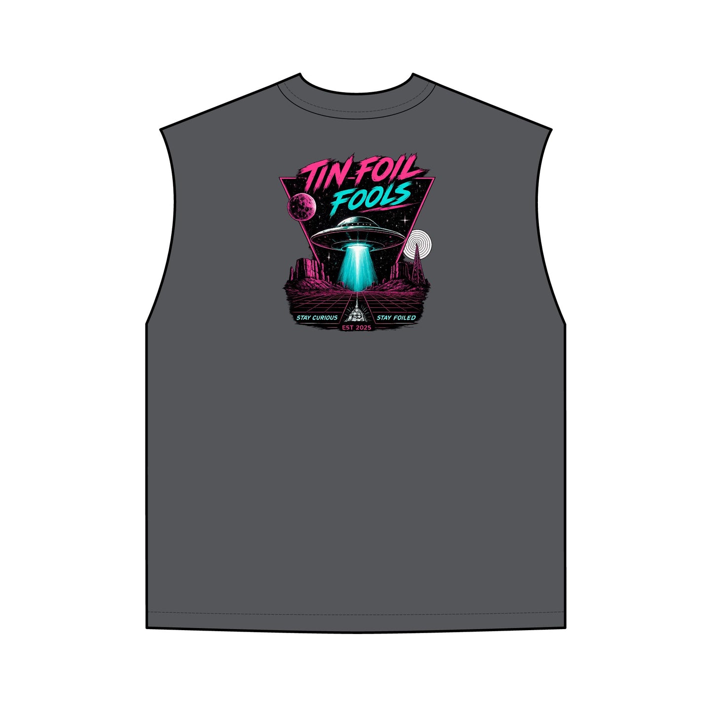 Retro UFO Men's Tank — Vintage Alien Spaceship Graphic