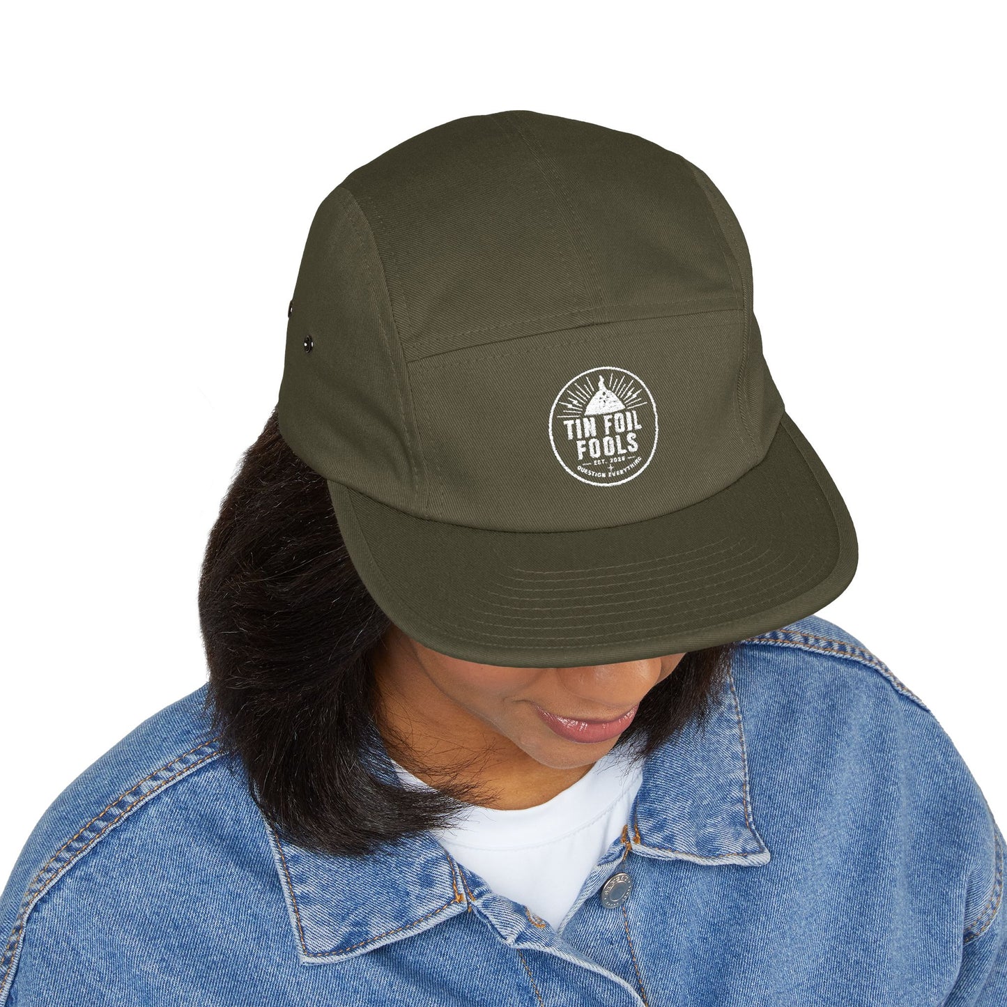 Tin Foil Hat Conspiracy Logo 5-Panel Cap