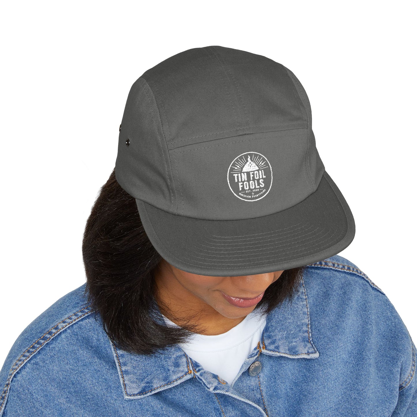 Tin Foil Hat Conspiracy Logo 5-Panel Cap