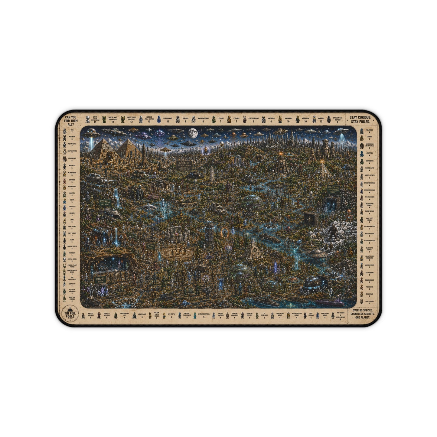 Alien Species Search & Find Mouse Pad (12" x "18")