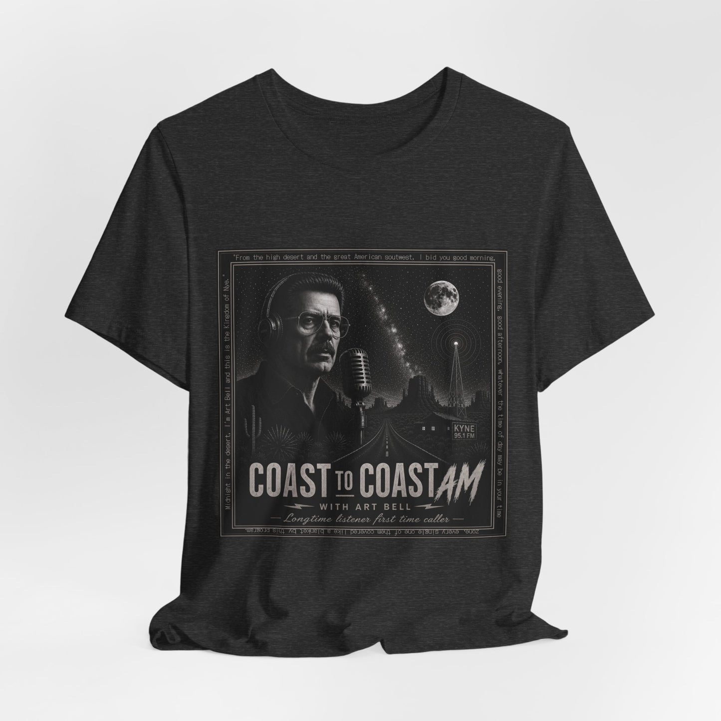 Coast to Coast AM with Art Bell T-Shirt — Retro Radio Talk Show Tee