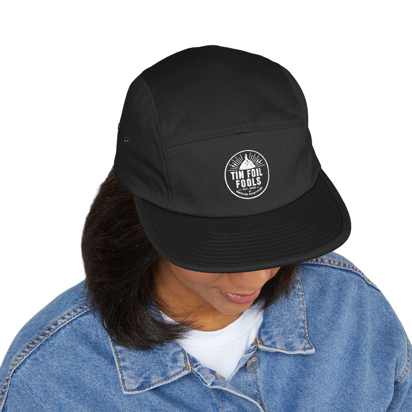 Tin Foil Hat Conspiracy Logo 5-Panel Cap