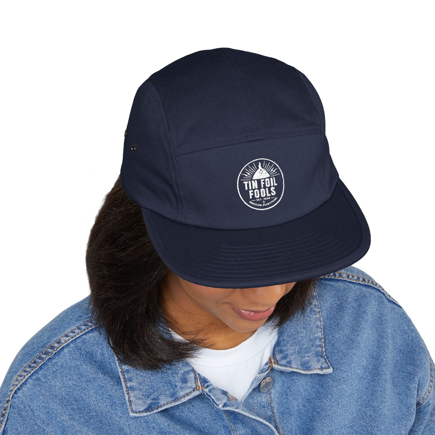 Tin Foil Hat Conspiracy Logo 5-Panel Cap