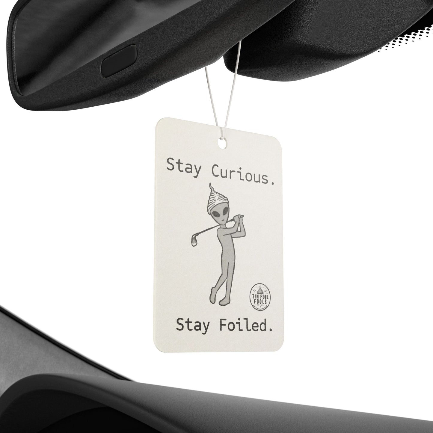Alien Golfer Tin Foil Hat Car Air Freshener