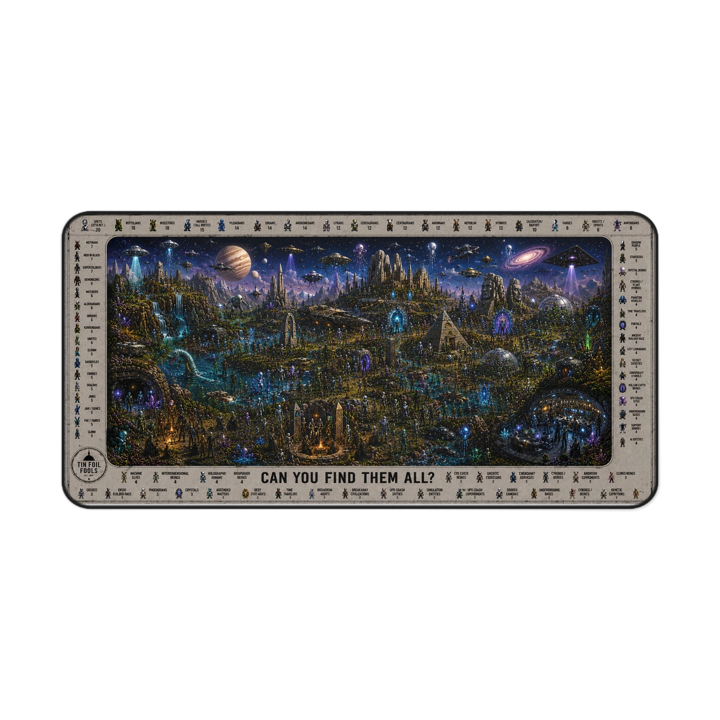 Alien Species Search & Find Desk Mat (16" x "32")
