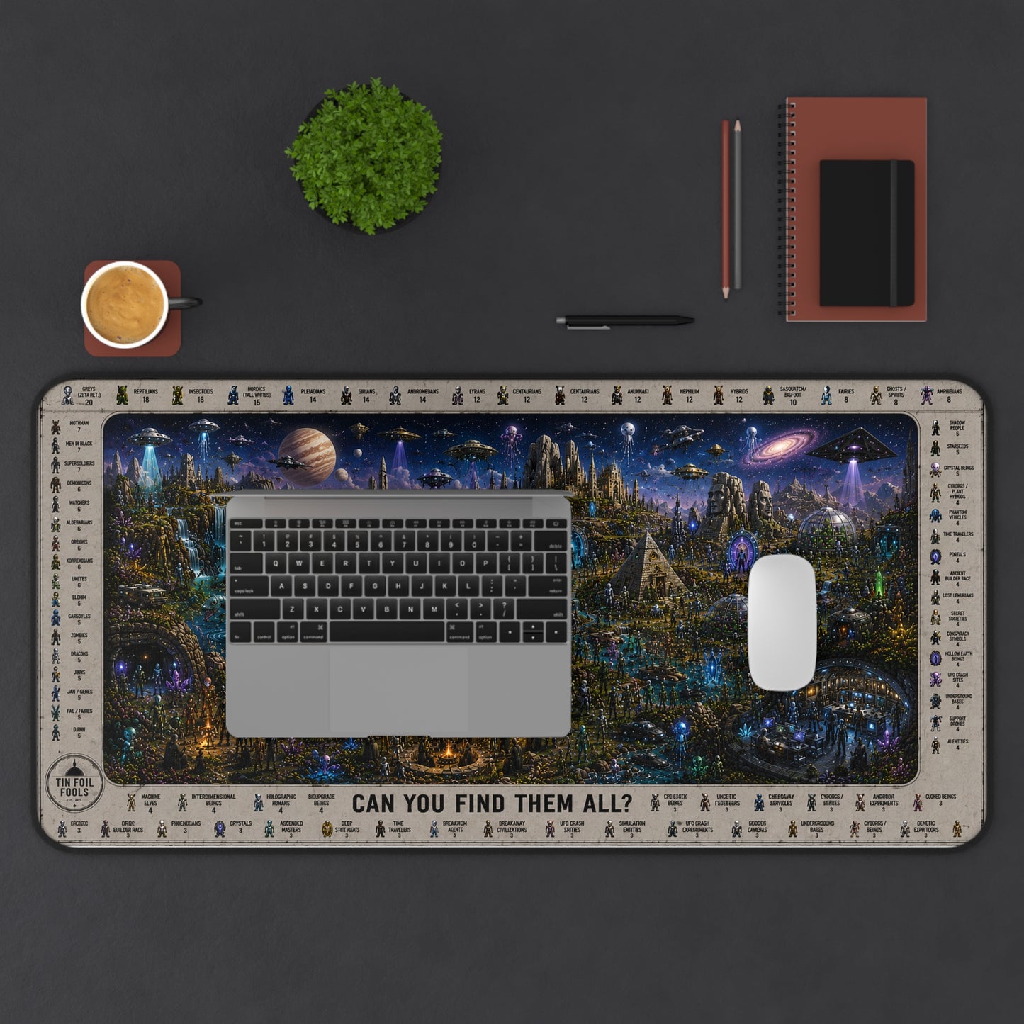 Alien Species Search & Find Desk Mat (16" x "32")