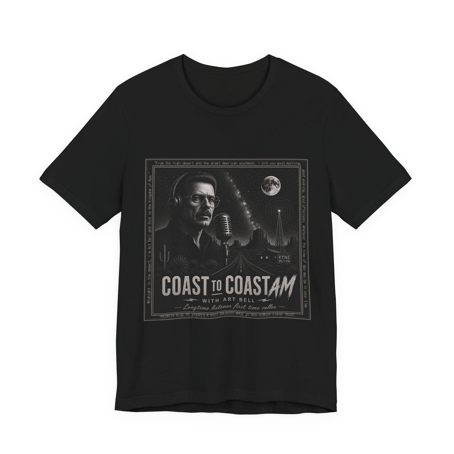 Coast to Coast AM with Art Bell T-Shirt — Retro Radio Talk Show Tee