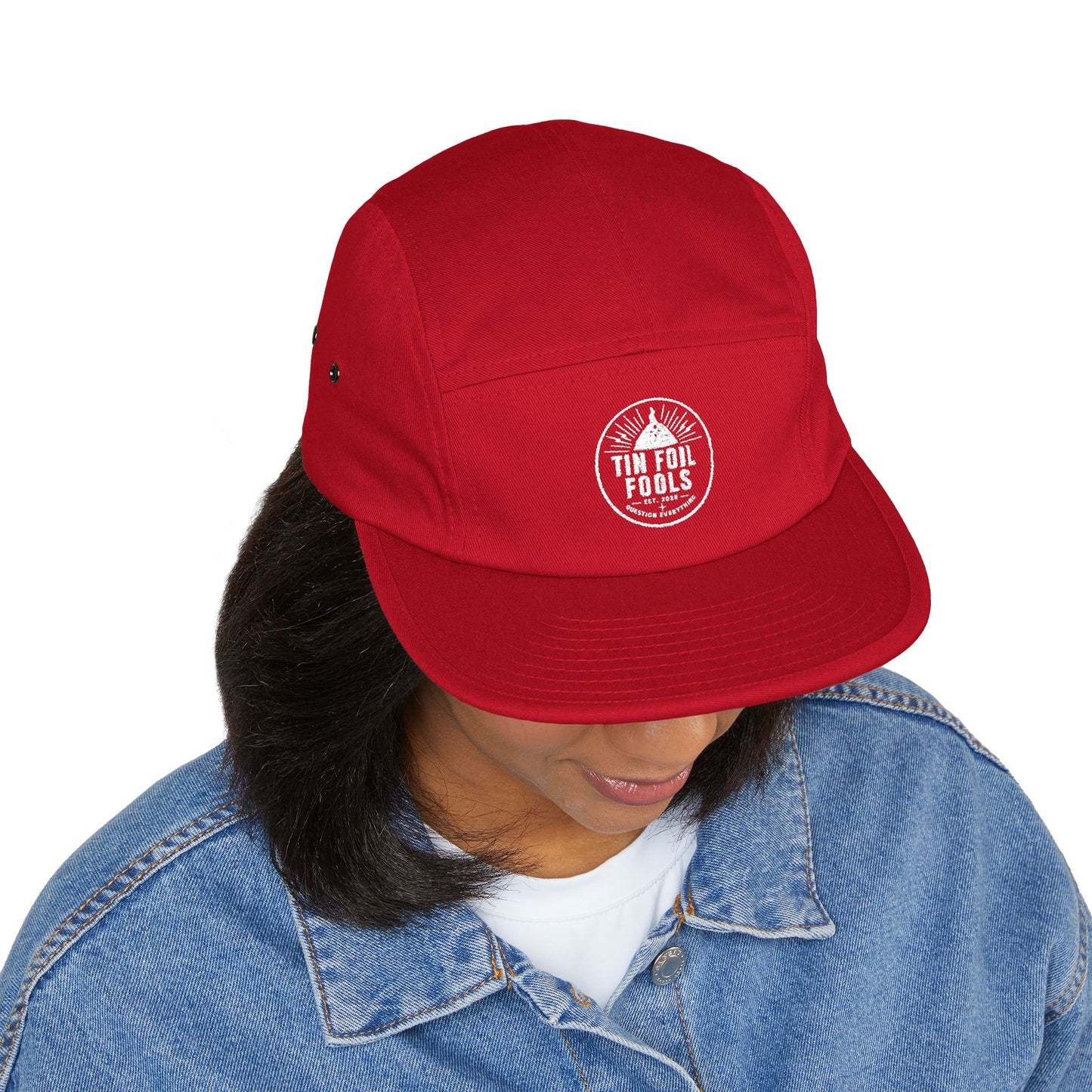 Tin Foil Hat Conspiracy Logo 5-Panel Cap